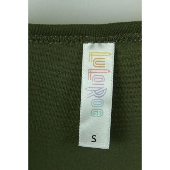 Lularoe T-Shirt Small Short Sleeve Olive Green Hi-Lo Womens Stretch - Picture 5 of 5